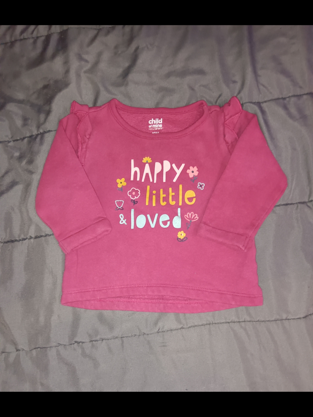 Child of Mine Pink "Happy Little & Loved" Long-Sleeve Toddler Top